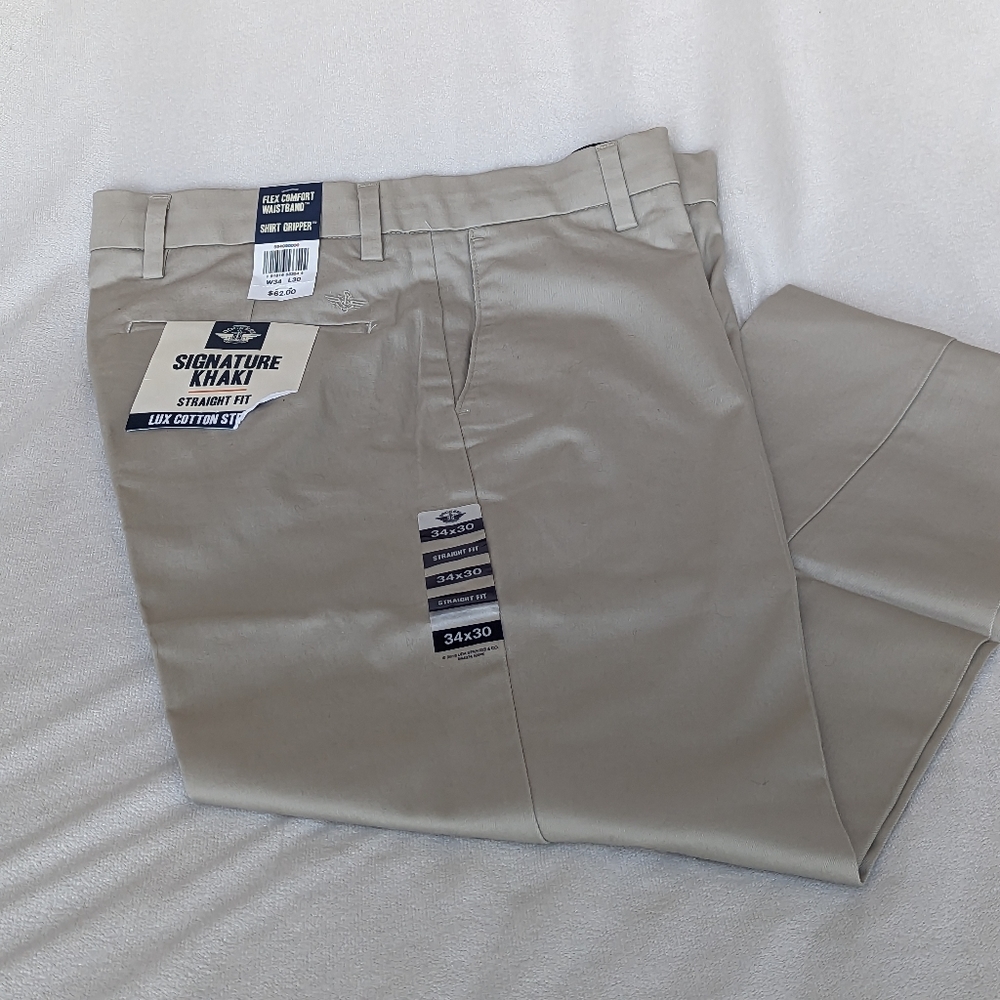 DOCKERS | Men’s Straight Fit Khaki Pants Lux Cotton Stretch Wrinkle Free - Picture 2 of 9